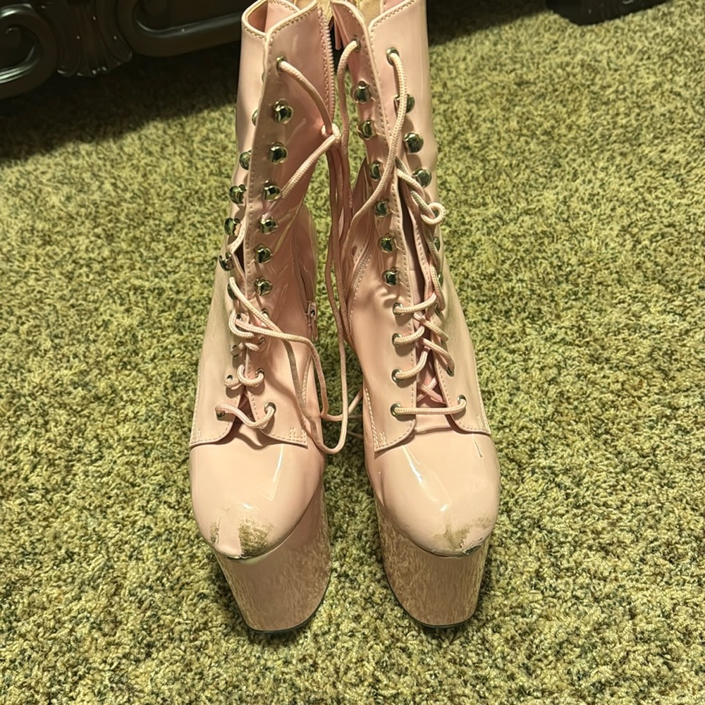 Pink pleaser boots size 9